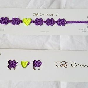 Cruciani Bracelet You Star Purple Lime NIB NEW